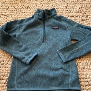 Patagonia Teal Quarter-Zip Fleece coat Top size small